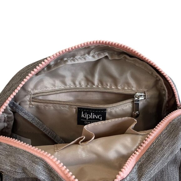reduced vintage Kipling stemla brand new crossbody bag grey pink - Picture 3 of 9